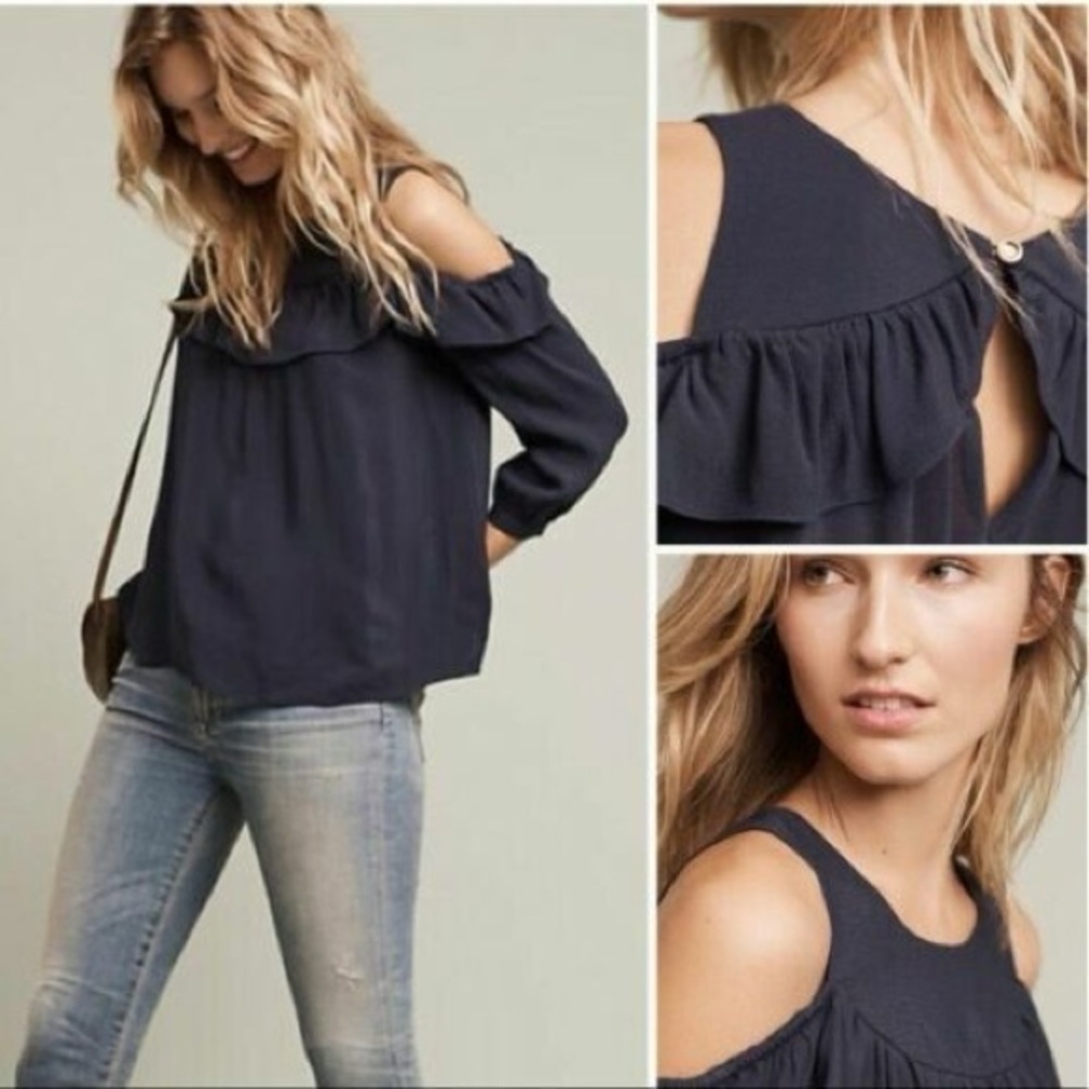 Anthropologie Maeve Marva Cold Shoulder Top Women’s 8